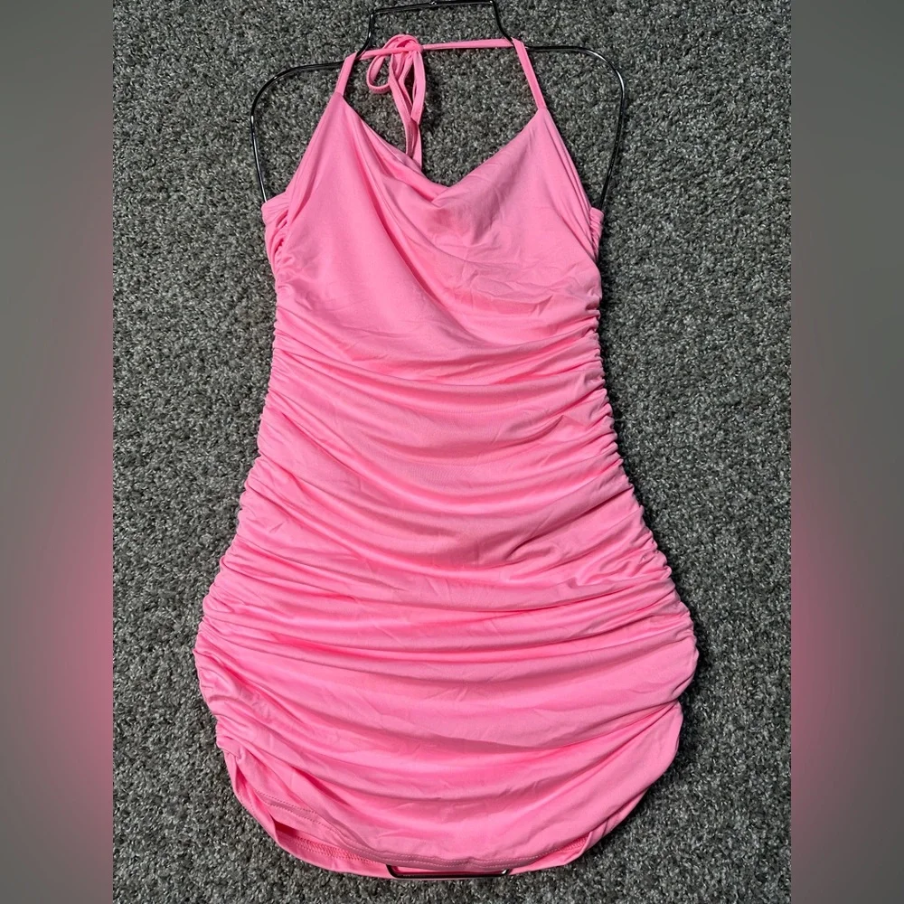 NWOT Spaghetti Strap Ruched Mini Club Dress Size Small - Picture 4 of 4